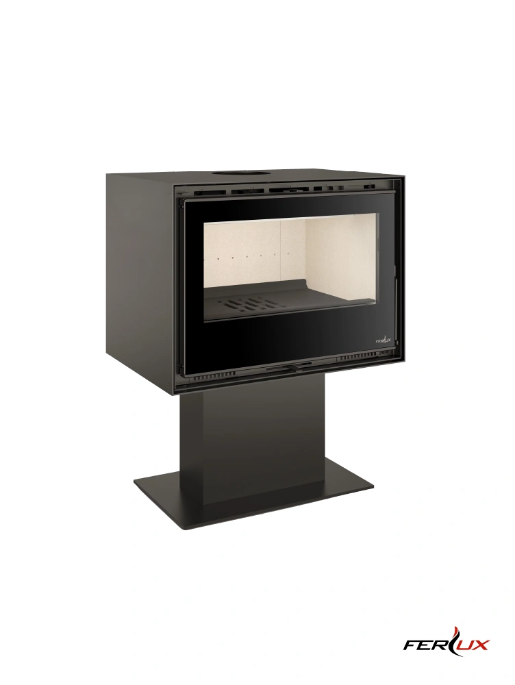 estufa de leña pedestal Ferlux Enya 80 pie central