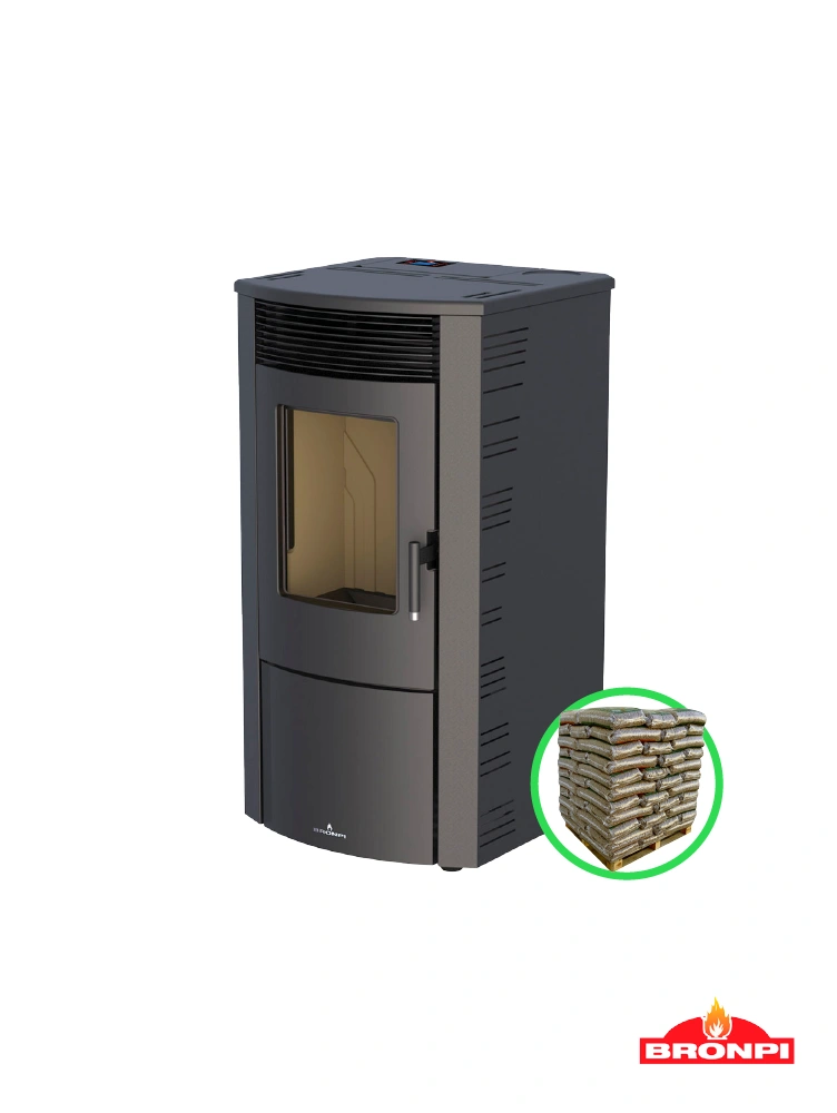 estufa de pellets 11kw Bronpi Abril Extra