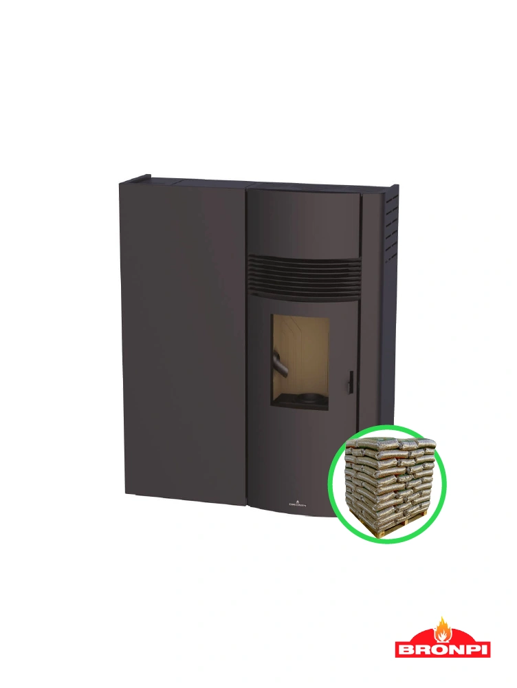 estufa de pellets pasillo 11kw Bronpi Adry