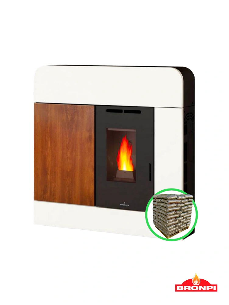 estufa de pellets extraplana 11kw Bronpi Dora