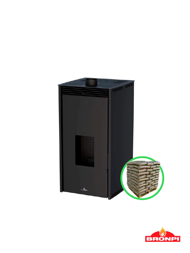 estufa de pellets sin electricidad 6kw Bronpi Free 6