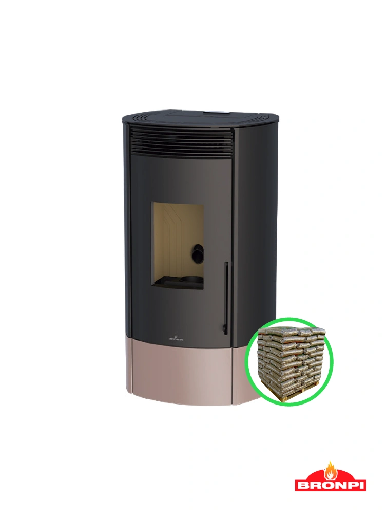 estufa de pellets 9kw Bronpi Trebol