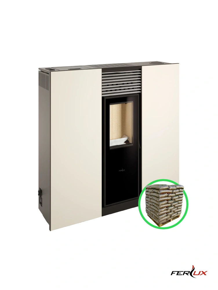 Estufa de pellets Ferlux Phoenix Steel canalizable 10kW | 11kW