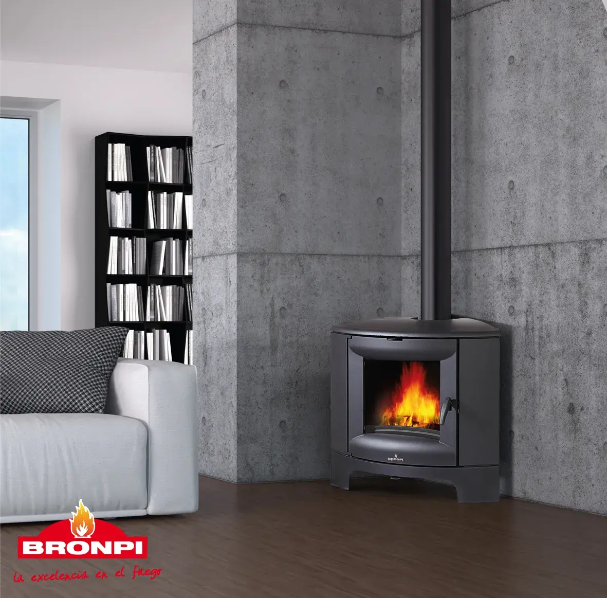 estufa de leña rinconera fundicion Bronpi Bremen