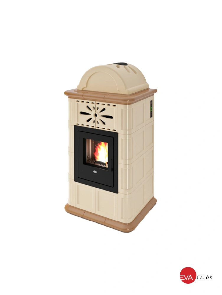 estufa de pellets mayolica 12kw Eva Calor rosy
