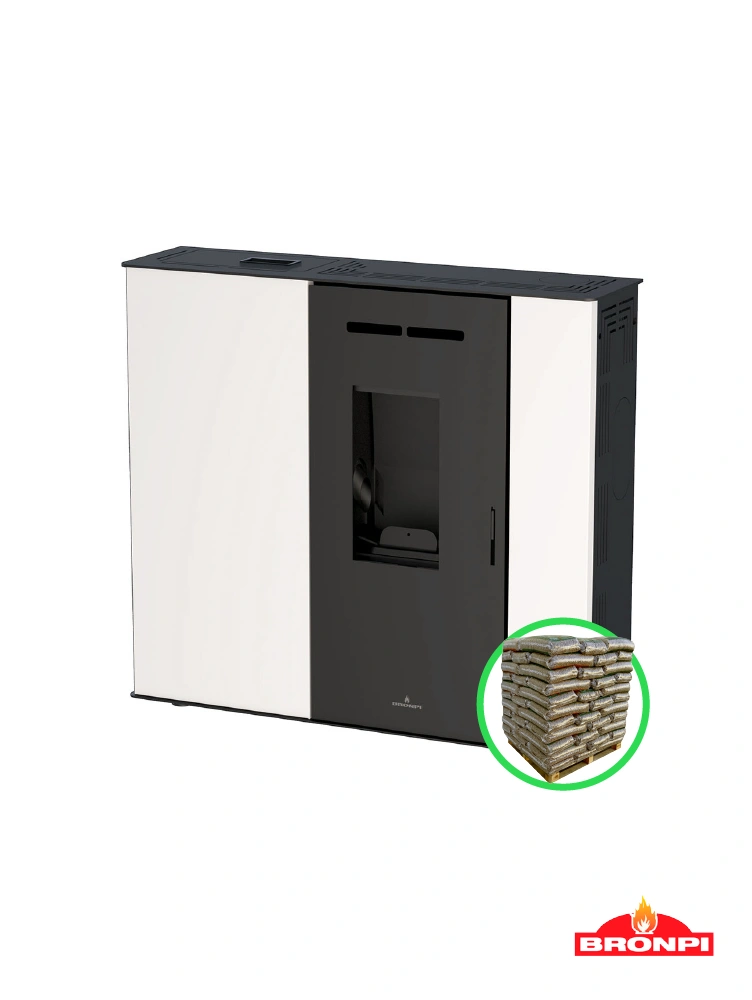 Estufa de pellets extraplana Bronpi Lupe 9kW